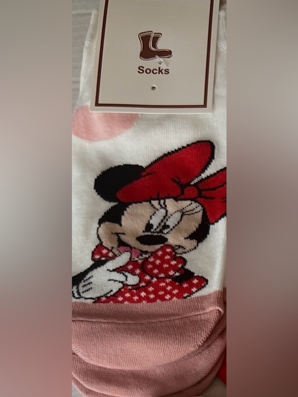 Fashion Mouse Red Bow Graphic Ankle Socks